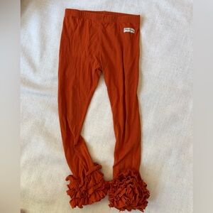 Rust Ruffled Kids Leggings